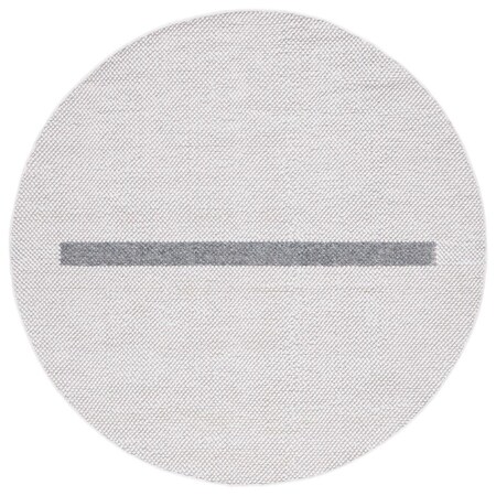 Safavieh 6 x 6 ft. Natural Flat Weave Round Area Rug; Ivory & Dark Grey NAT324F-6R